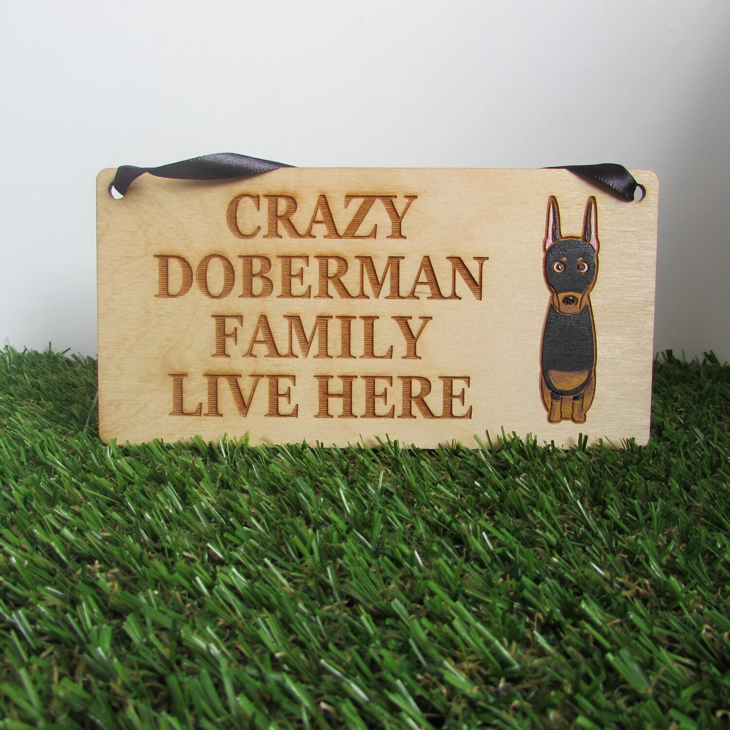 Crazy Doberman Family Wooden Sign, Dog Gift, Dog Sign, Dog Decoration, Wooden Sign, Doberman Gift, Doberman