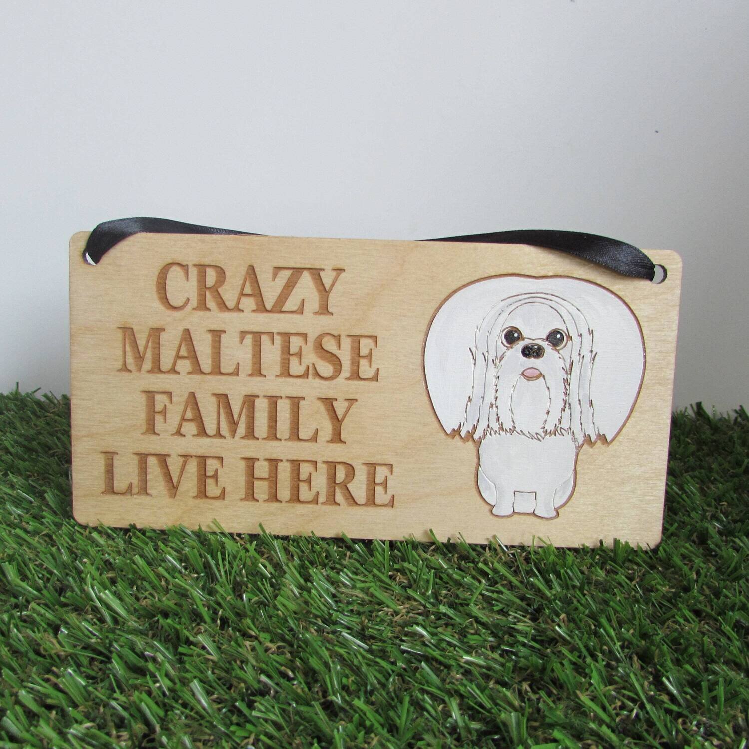 Crazy Maltese Family Wooden Sign, Dog Gift, Dog Sign, Dog Decoration, Wooden Sign, Maltese Gift, Maltese