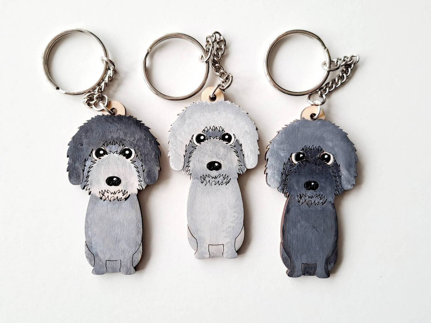 Schnoodle Wooden Keyring, Dog Key ring, Keyring, Keychain, Dog Key chain, Schnoodle Gift, Schnoodle