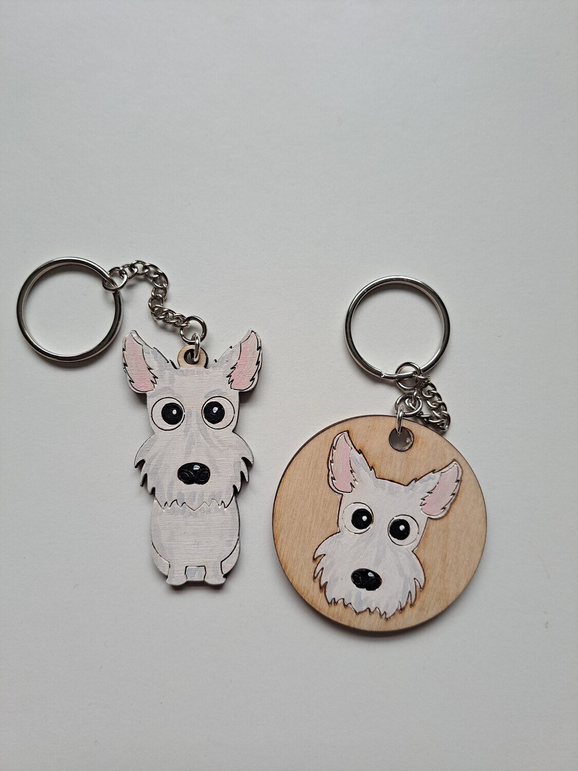 Westie Wooden Keyring, Dog Key ring, Keyring, Keychain, Dog Key chain, Westie Gift, Westie, West Highland Terrier