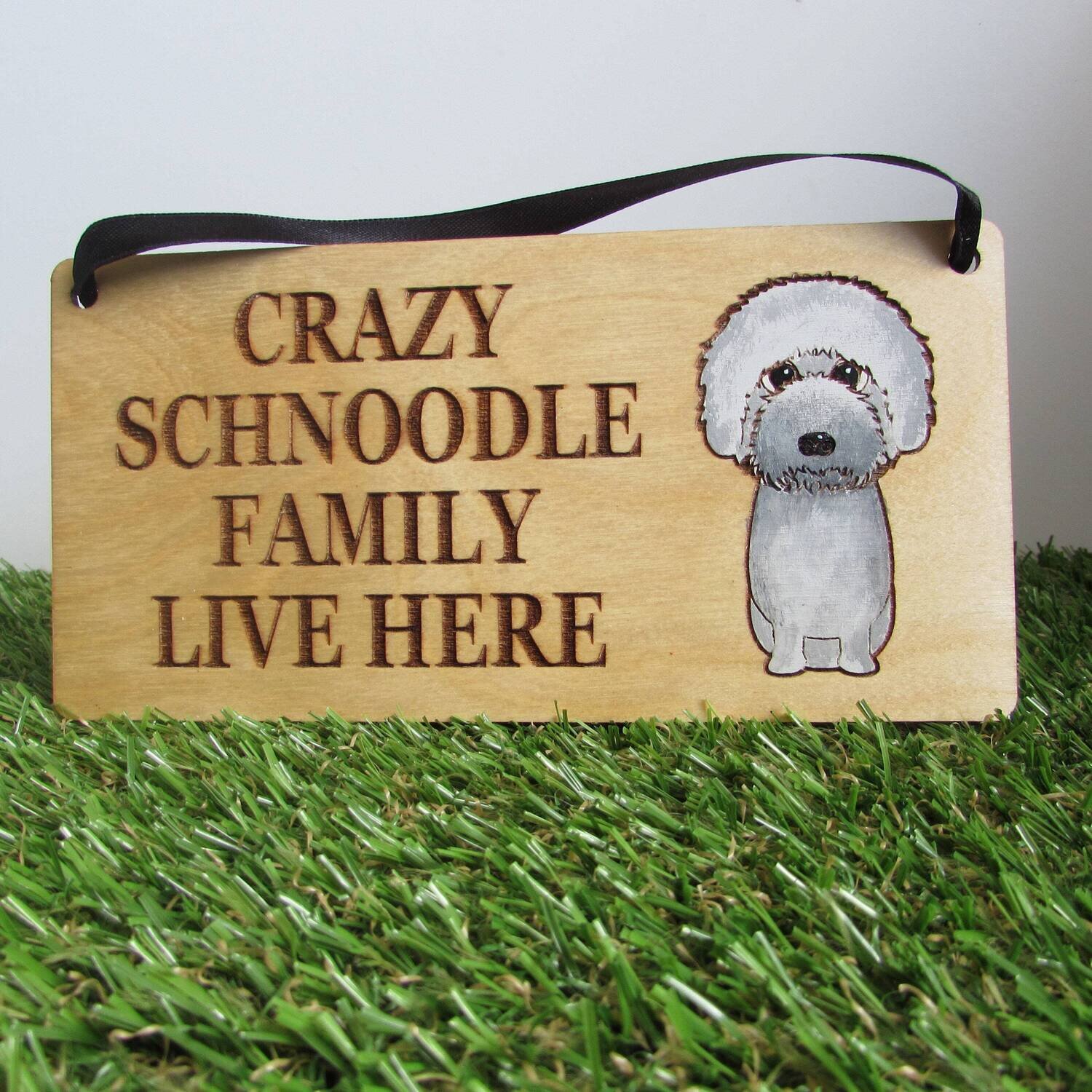 Crazy Schnoodle Family Wooden Sign, Dog Gift, Dog Sign, Dog Decoration, Wooden Sign, Schnoodle Gift, Schnoodle