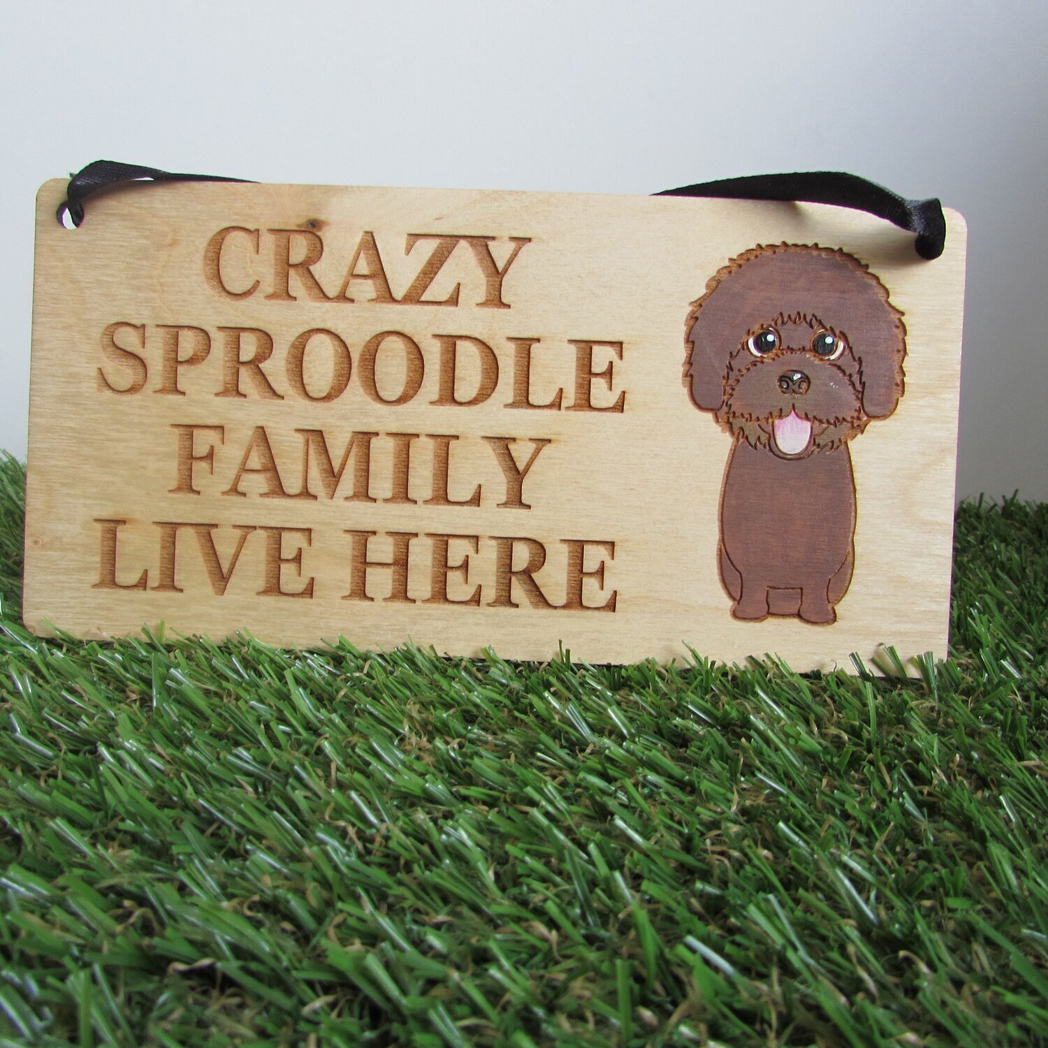 Crazy Sproodle Family Wooden Sign, Dog Gift, Dog Sign, Dog Decoration, Wooden Sign, Sproodle Gift, Sproodle
