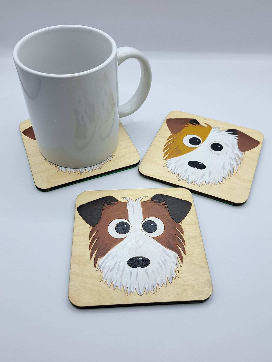 Parson Jack Russell Wooden Coaster, Parson Jack Russell Gift, Dog Coaster, Wooden Coaster