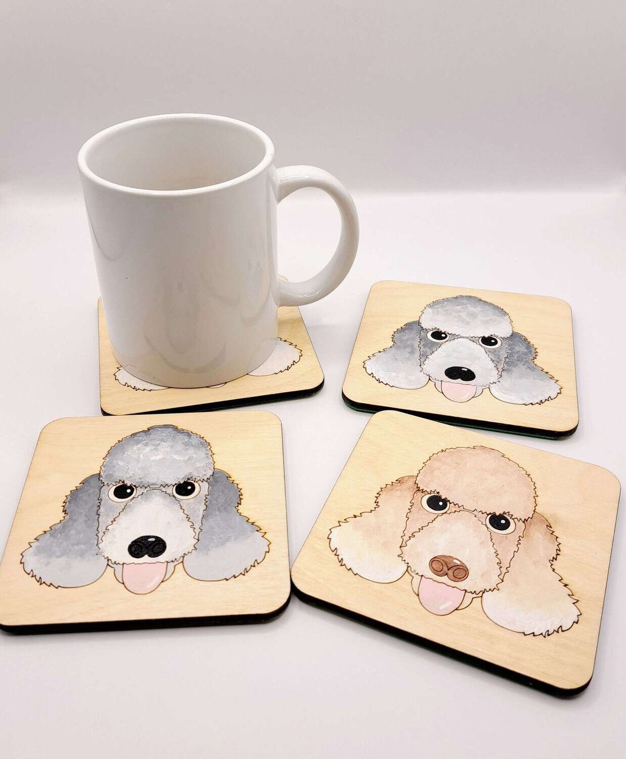 Bedlington Terrier Wooden Coaster, Bedlington Gift, Dog Coaster, Wooden Coaster