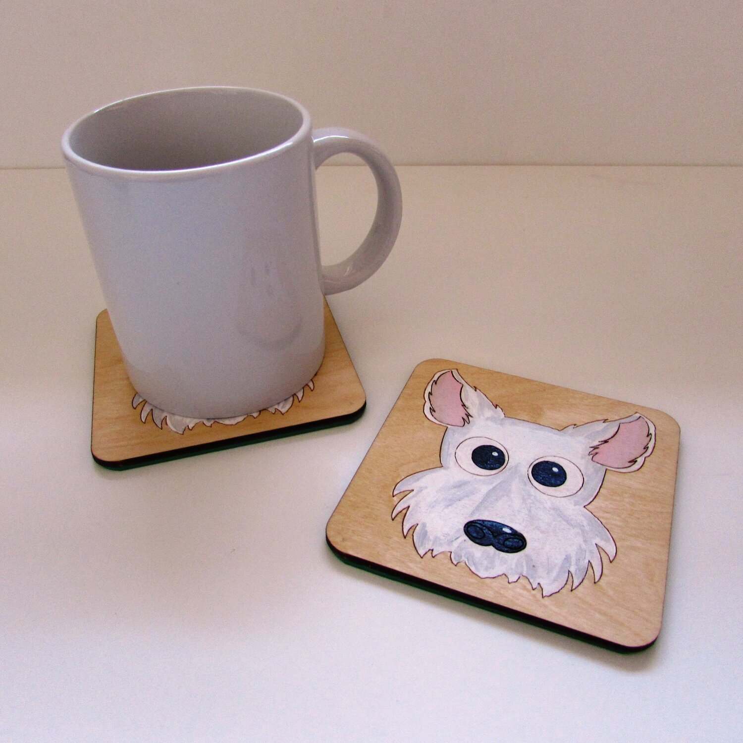 Westie Wooden Coaster, Westie Gift, Dog Coaster, Wooden Coaster, West Highland Terrier