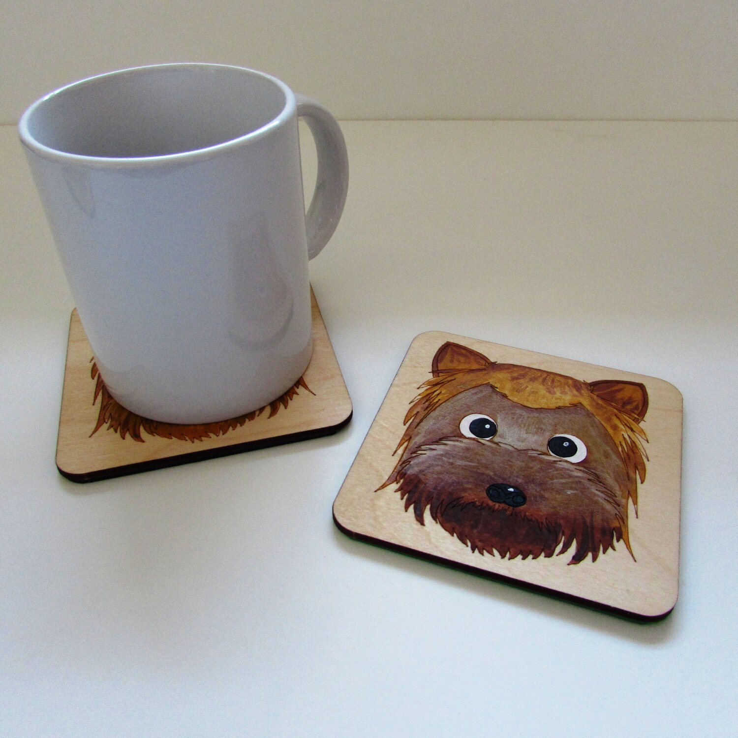 Yorkshire Terrier Wooden Coaster, Yorkshire Terrier Gift, Dog Coaster, Wooden Coaster, Yorkie Coaster