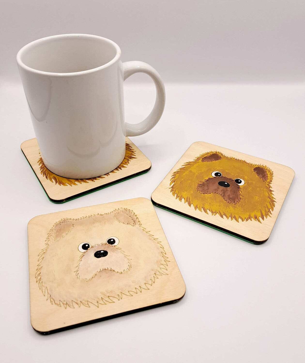 Chow Chow Wooden Coaster, Chow Chow Gift, Dog Coaster, Wooden Coaster