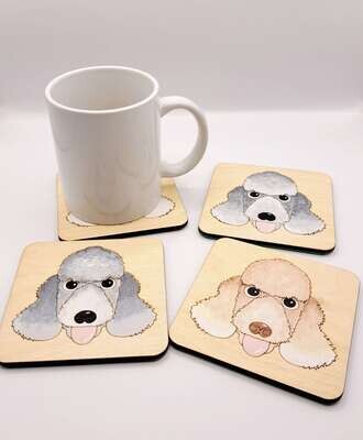 Bedlington Terrier Wooden Coaster, Bedlington Gift, Dog Coaster, Wooden Coaster