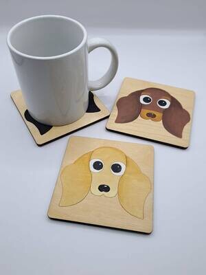 Dachshund Smooth Hair Wooden Coaster, Dachshund Gift, Dog Coaster, Wooden Coaster