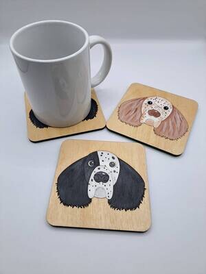 English Setter Wooden Coaster, English Setter Gift, Dog Coaster, Wooden Coaster