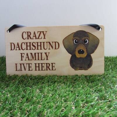 Crazy Dachshund Family Wooden Sign, Dog Gift, Dog Sign, Dog Decoration, Wooden Sign, Dachshund Gift, Dachshund