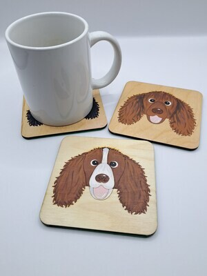 Sprocker Wooden Coaster, Sprocker Gift, Dog Coaster, Wooden Coaster