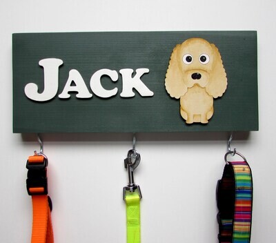 Personalised Cocker Spaniel Lead Holder, Leash Holder, New Home Gift, Dog Owner Gift