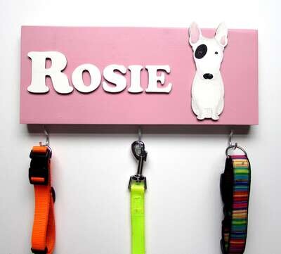 Personalised Bull Terrier Lead Holder, Leash Holder, New Home Gift, Dog Owner Gift