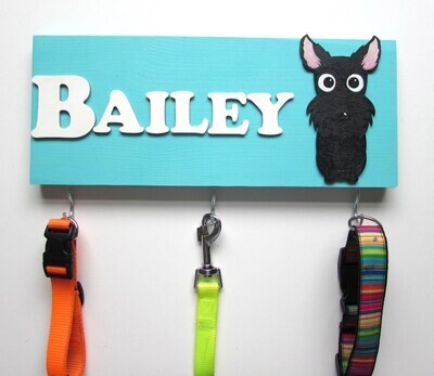 Personalised Scottish Terrier Lead Holder, Leash Holder, New Home Gift, Spring Decor, Dog Owner Gift