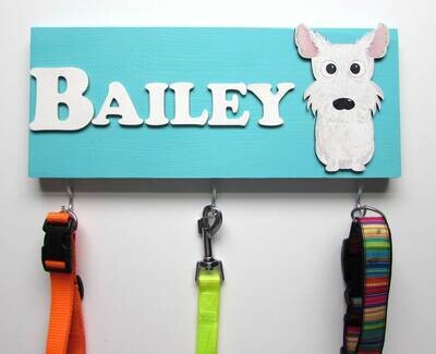 Personalised Westie Lead Holder, Leash Holder, New Home Gift, Spring Decor, Dog Owner Gift
