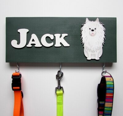 Personalised Spitz Lead Holder, Leash Holder, New Home Gift, Spring Decor, Dog Owner Gift