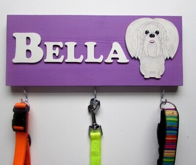 Personalised Maltese Lead Holder, Leash Holder, New Home Gift, Spring Decor, Dog Owner Gift