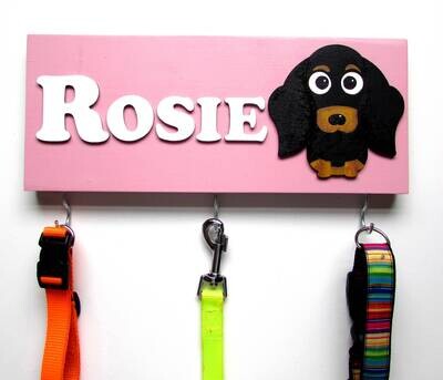 Personalised Smooth Haired Dachshund Lead Holder, Leash Holder, New Home Gift, Dog Owner Gift