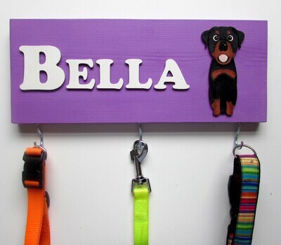 Personalised Rottweiler Lead Holder, Leash Holder, New Home Gift, Spring Decor, Dog Owner Gift