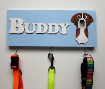 Personalised St Bernard Lead Holder, Leash Holder, New Home Gift, Spring Decor, Dog Owner Gift