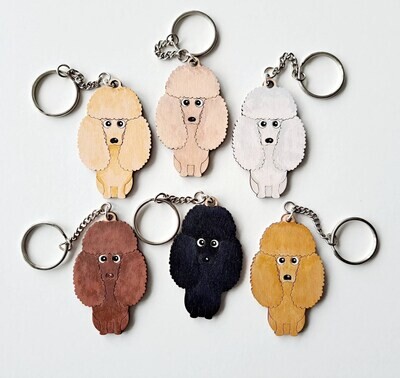 Poodle Wooden Keyring, Dog Key ring, Keyring, Keychain, Dog Key chain, Poodle Gift, Poodle