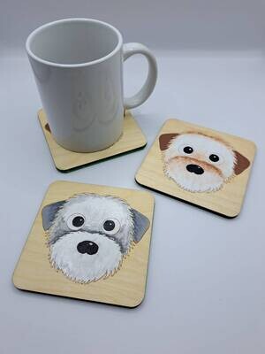 Lhasa Apso Short Hair Wooden Coaster, Lhasa Apso Gift, Dog Coaster, Wooden Coaster