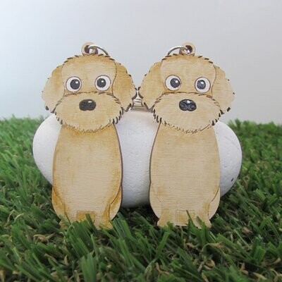 Labradoodle Short Hair Wooden Keyring