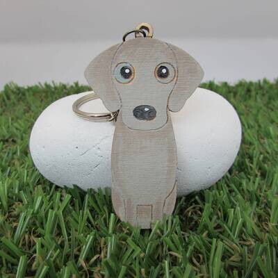 Weimaraner Wooden Keyring