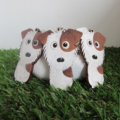Parson Jack Russell Wooden Keyring