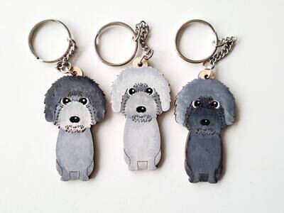 Schnoodle Wooden Keyring, Dog Key ring, Keyring, Keychain, Dog Key chain, Schnoodle Gift, Schnoodle