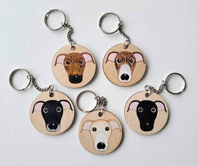 Galgo Wooden Keyring, Sighthound Wooden Keyring, Sighthound, Dog Key ring, Keyring, Keychain, Dog Key chain,