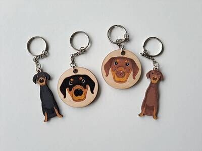 Doberman Wooden Keyring, Dog Key ring, Keyring, Keychain, Dog Key chain, Doberman Gift, Doberman