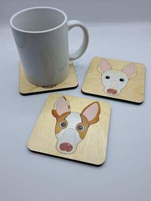 Ibizan Hound Wooden Coaster, Ibizan Hound Gift, Dog Coaster, Wooden Coaster