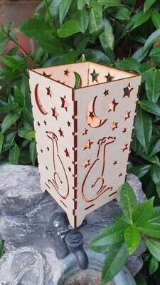 Tea light lantern with lights greyhound whippet lurcher dog design christmas