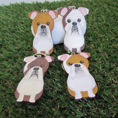 Bulldog Wooden Keyring