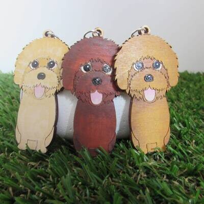 Irish Doodle Wooden Keyring
