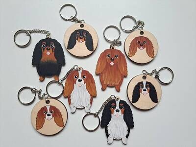 Cavalier King Charles Wooden Keyring, Dog Key ring, Keyring, Keychain, Dog Key chain, Cavalier King Charles