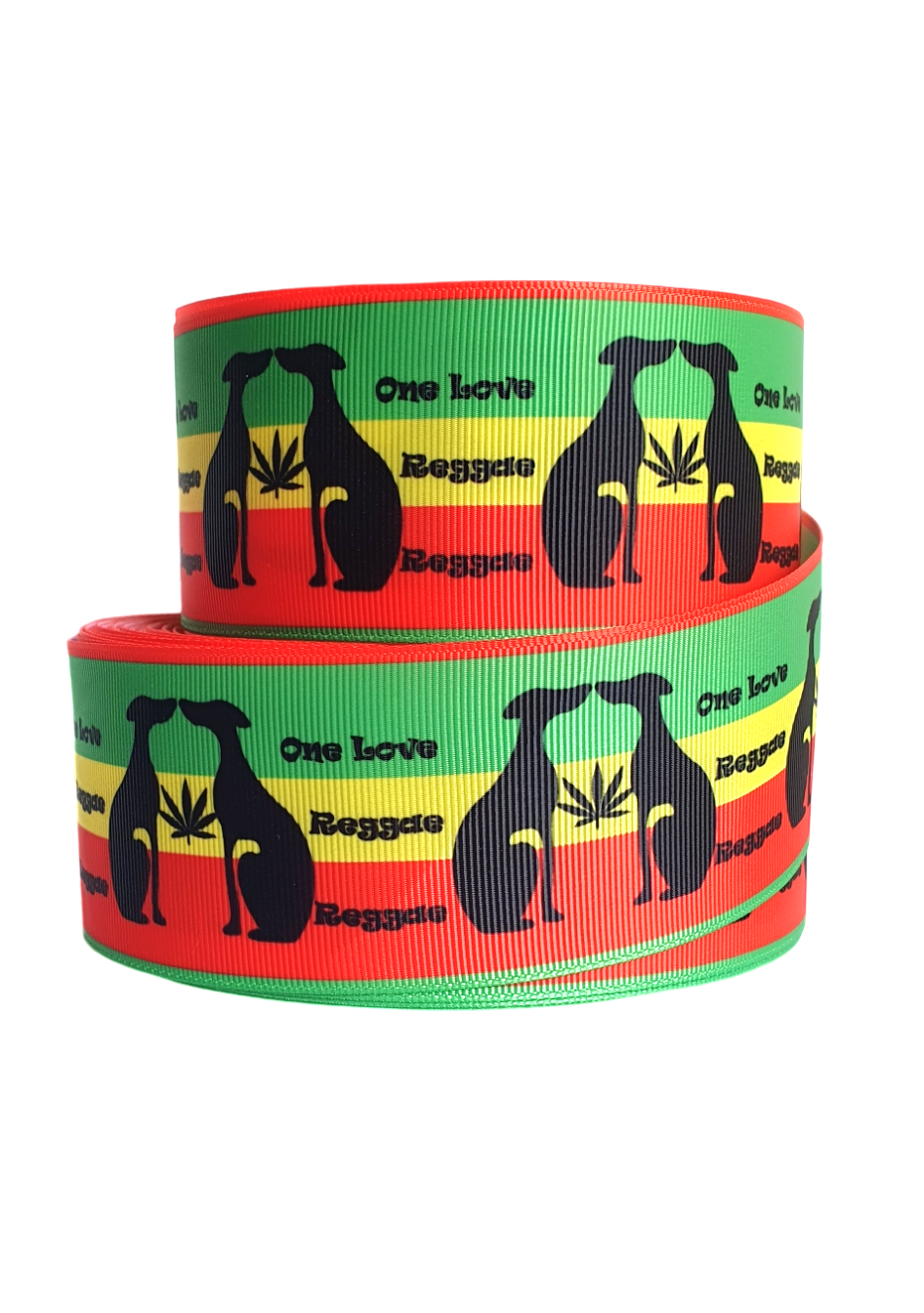 Collar  &#39;One Love Reggae Reggae&#39; Design on Grosgrain Ribbon Jane Wren