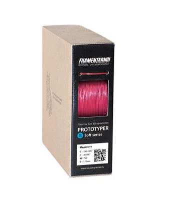 Пластик Filamentarno Prototyper S-Soft (сплошной), маджента, 1.75 мм, 750 г Пластик Filamentarno Prototyper S-Soft (сплошной), маджента, 1.75 мм, 750 г