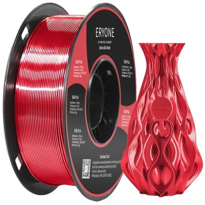 PLA Ultra SILK Red (Супер шелк Красный) Eryone 1 кг.
