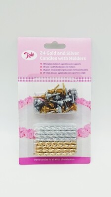 24 Pack Gold/Silver Candles
