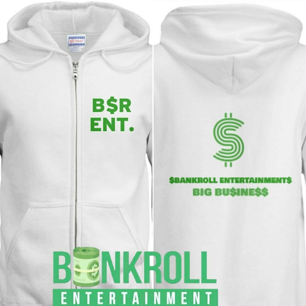BANKROLL SPORT HOODIES (ECO SMART WHITE) M,L, XL, XXL