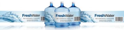 Fresh water supply company's purified-5-gallon water jug