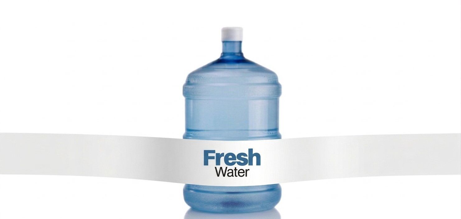 Fresh water supply company's purified-5-gallon water jug