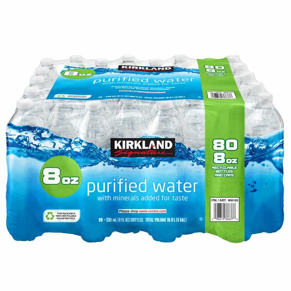 Kirkland Signature Purified Drinking Water, 8 fl oz, 80 ct