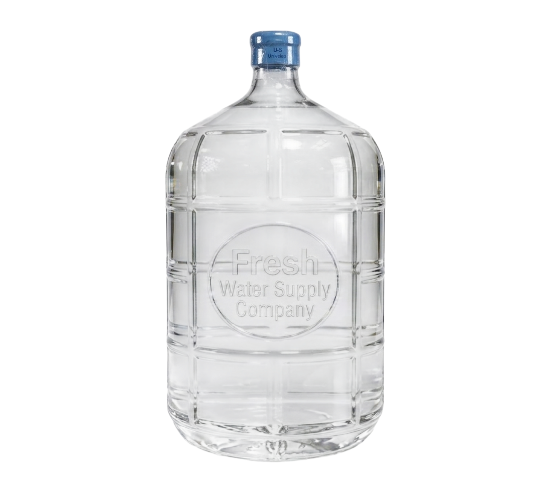 Fresh water supply company's Glass purified-5-gallon water jug