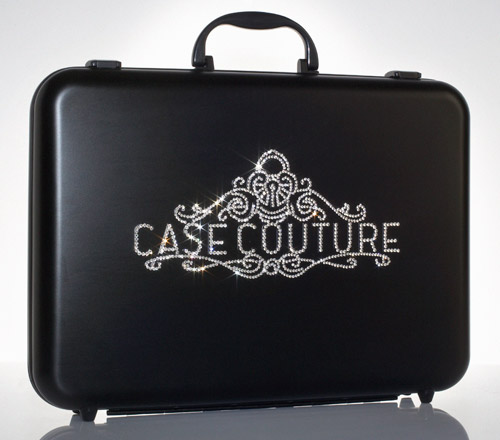 Lge Aluminium Case Black Swarovski Logo