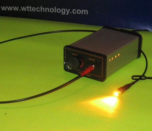 LE1O-CE: High Power, broad spectrum, single- channel fiber coupled LED source, ~595 nm