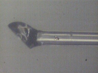 BL5-AP angle polished  ball with integrated reflector , smf 28e, fiber, ~0.5 mm working distance